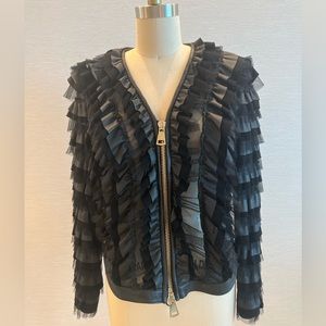 Fancy James Leather and Tulle Jacket Size M Unique Custom